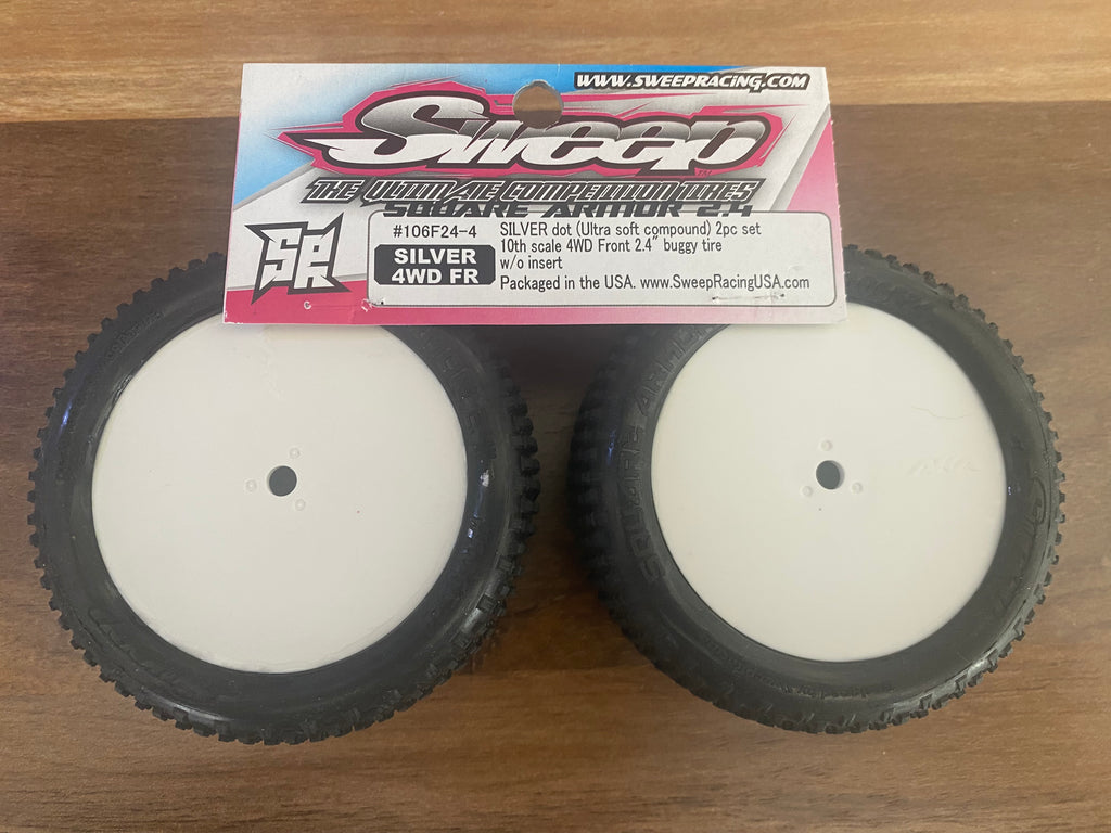 Sweep 10th Buggy 2.2" 4WD Front tire Square Armor (2) (MRG - Premount)