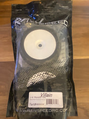 Raw Speed RC Villain 1/8 Off-Road Truggy Tires (2) (MRG - Premounted)