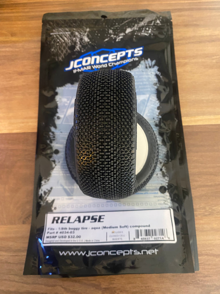 JConcepts Relapse 1/8th Buggy Tires w/Foam Inserts (2) (MRG - Premounted)-JCO4034