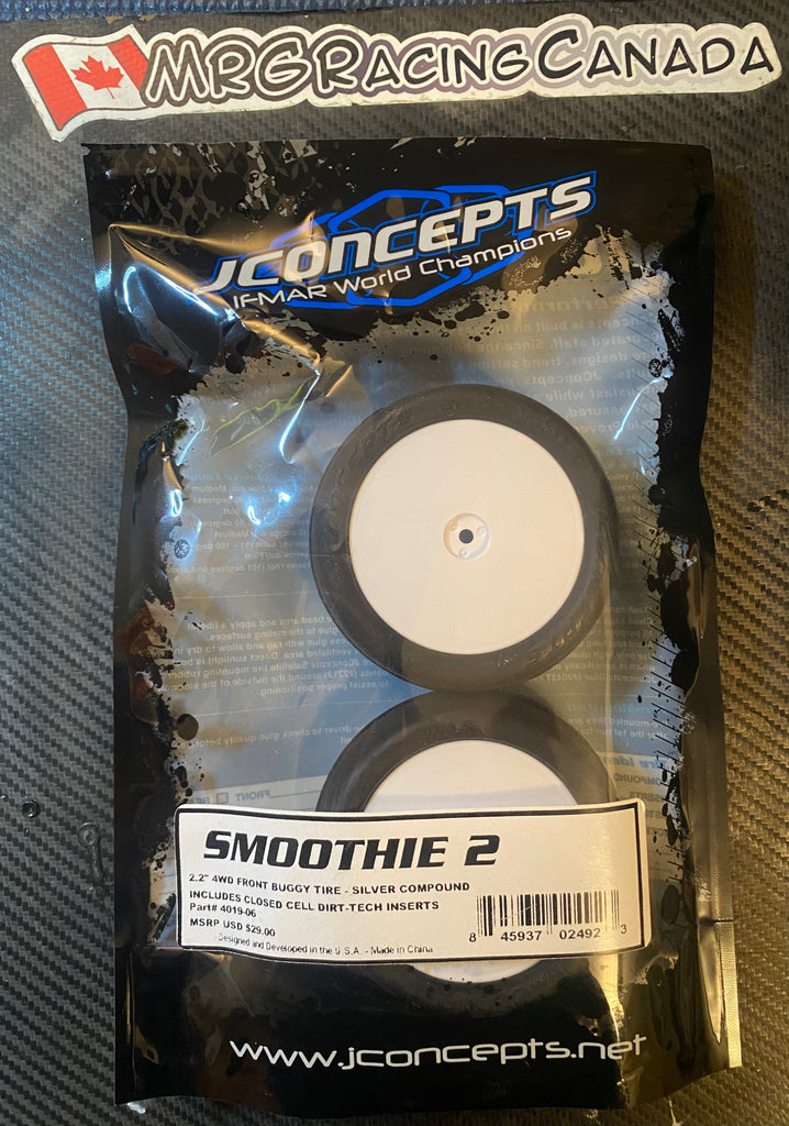 JConcepts Smoothie 2 2.2" Pre-Mounted 4WD Front Tires (White or Yellow) (2) (Silver) w/12mm Hex (MRG - Premount)-JCO4019