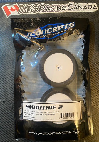 JConcepts Smoothie 2 2.2" Pre-Mounted 4WD Front Tires (White or Yellow) (2) (Silver) w/12mm Hex (MRG - Premount)-JCO4019