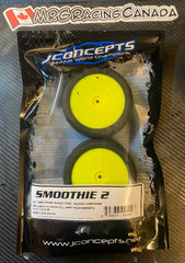 JConcepts Smoothie 2 2.2" Pre-Mounted 4WD Front Tires (White or Yellow) (2) (Silver) w/12mm Hex (MRG - Premount)-JCO4019