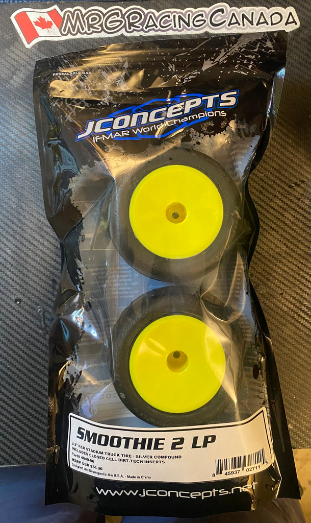 JConcepts Smoothie 2 LP 2.2" Slick Truck Tires (2) (Silver) (MRG - Premount)-JCO4049