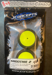 JConcepts Smoothie 2 2.2" Pre-Mounted 2WD "Thick Sidewall" Front Buggy Tires (White or Yellow) (2) (Silver) w/12mm Hex (MRG - Premount)-JCO4047