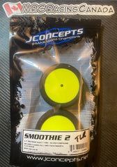 JConcepts Smoothie 2 2.2" Pre-Mounted 2WD Front Buggy Tires (White or Yellow) (2) (Silver) w/12mm Hex (MRG - Premount)-JCO4018