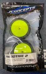 JConcepts Smoothie 2 2.2" Pre-Mounted Rear Buggy Tires (White or Yellow) (2) (Silver) w/12mm Hex (MRG - Premount)-JCO4017