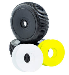 ProCircuit Addictive V2 Buggy Tires (C1) Super Soft- Pre-Mounted (Black) (4) (w/Yellow & White Wheel Dots)