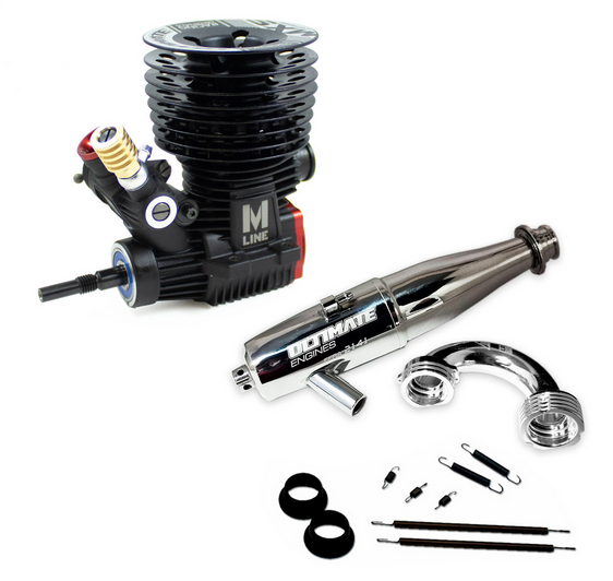 Ultimate Racing MXS .21 Nitro Racing Engine (Ceramic) Combo w/2142 Pipe & Header