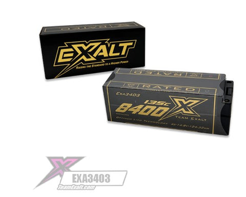 Exalt X-Rated 4S 135C Stick Hardcase Lipo Battery (14.8V/8400mAh)w/5mm Bullet Connectors (EXA3403)