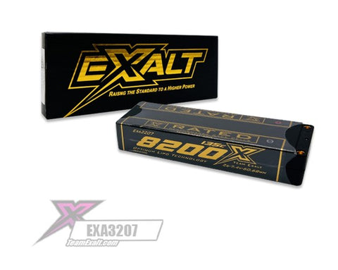 Exalt X-Rated 2S 135C Stick Hardcase Lipo Battery (7.4V/8200mAh) w/5mm Bullets (EXA3207)