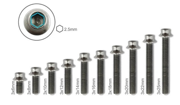 Klinik RC 3mm x 8mm Titanium Socket Head Screws (10)