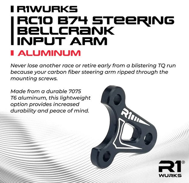 R1WURKS Wurks RC10 B74 Steering Bellcrank Input Arm, Aluminum