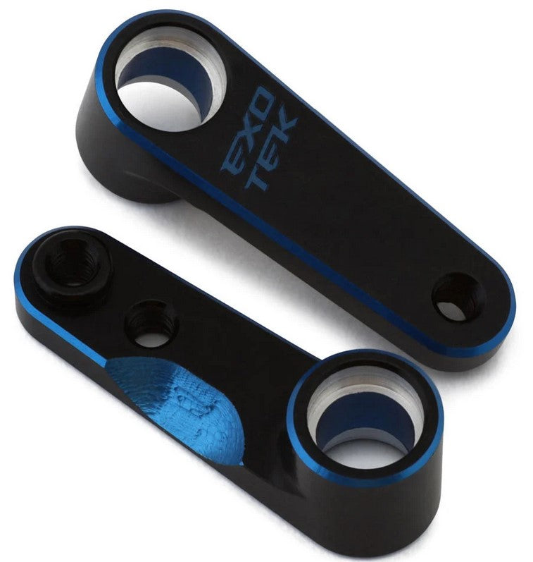 Exotek Associated B7 HD Aluminum Steering Cranks (Black/Blue)-EXO2241