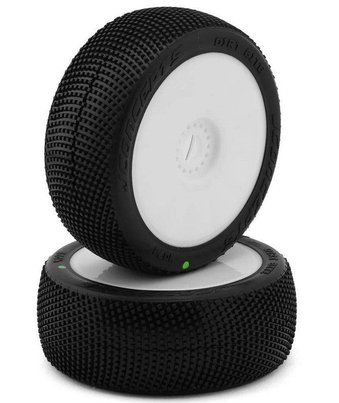 JConcepts Dirt Bite Pre-Mounted 1/8th Buggy Tires (2) (Green) - JCO4073