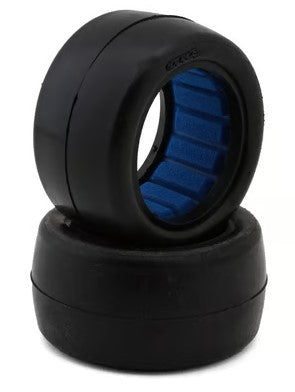 HotRace 1/10 2.2" Slick 2WD/4WD Rear Tires w/Inserts (2) (White) - HR-003-2111