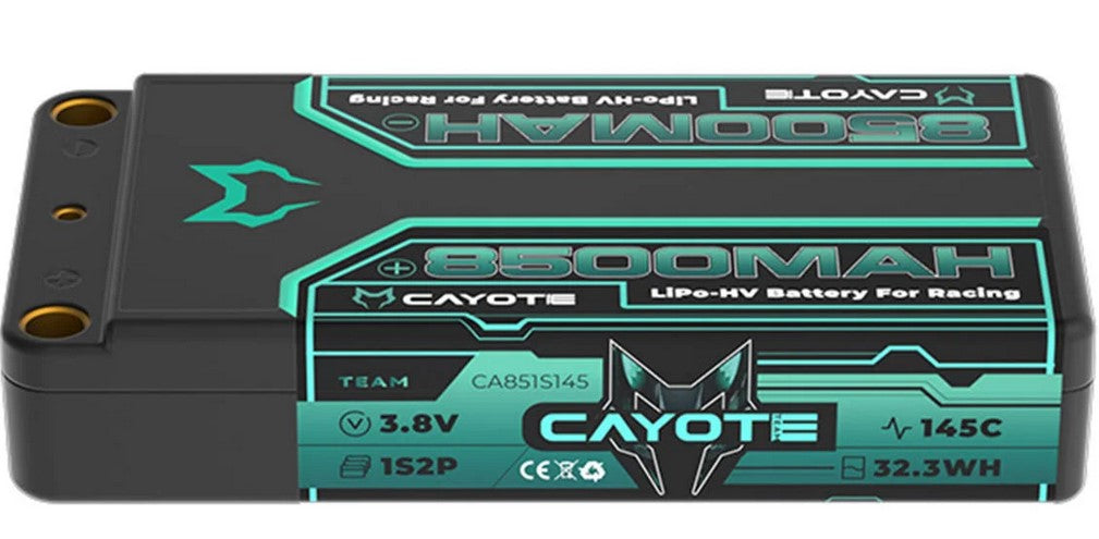 Cayote 1S 145C LCG Shorty LiHV Battery (3.8V/8500mAh) w/5mm Bullets-CYE851S145