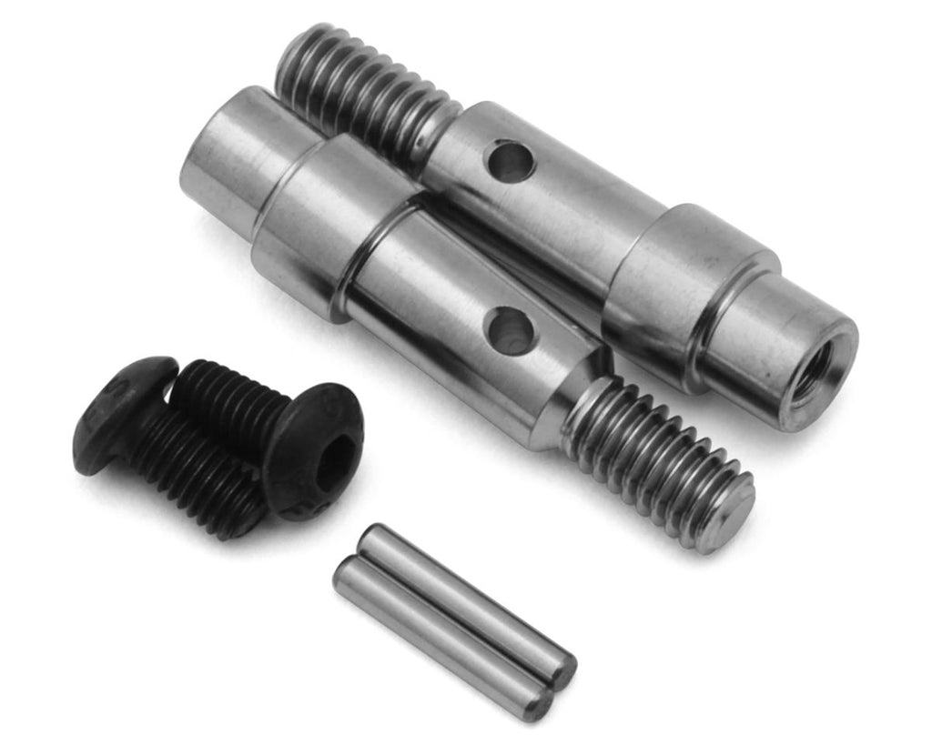 Team Associated RC10B6 Factory Team Titanium Hex Adapter Front Axles (2)-ASC71181