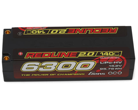 Gens Ace Redline 2.0 4S LiHV Battery 140C (15.2V/6300mAh) w/5.0mm bullet-GEA63004S14D5