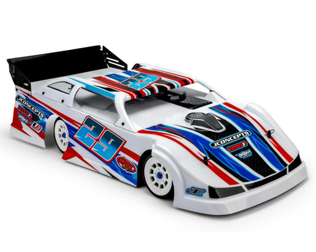 JConcepts L8 Night G3 Speedway 1/10 Dirt Oval Latemodel Body w/Spoiler (Clear) (10.25")-JCO0611