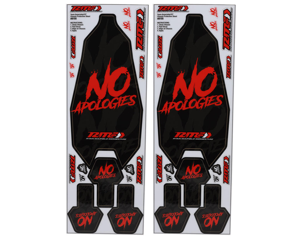 JConcepts RC10B7 RM2 "No Apologies" Precut Chassis Protective Sheet (2)-JCO8155
