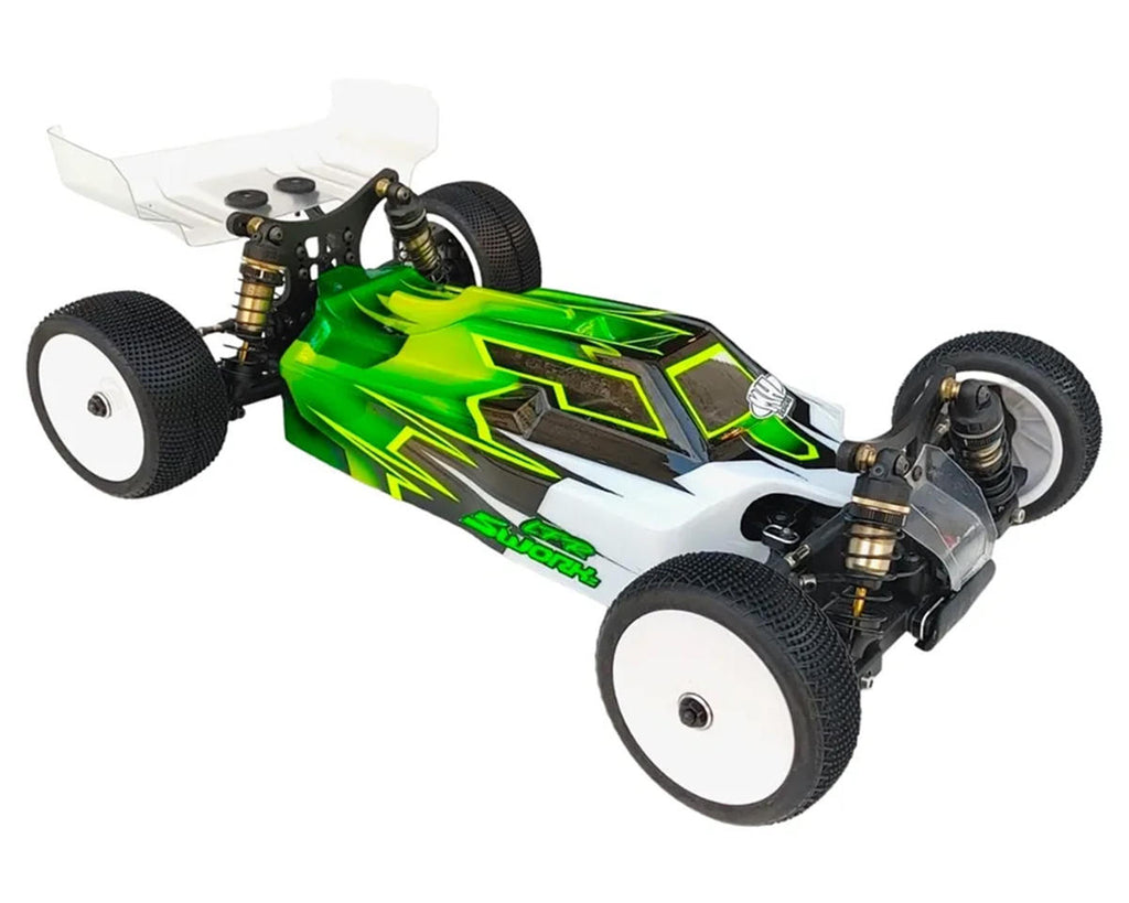 Leadfinger Racing Sworkz S14-4C Carpet 4WD Buggy A2 Tactic Body w/2 Wing Set (Clear)-LFRE3060