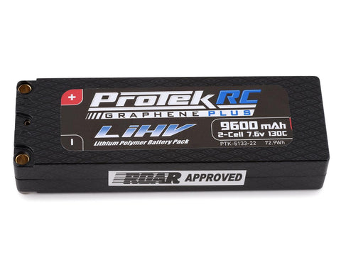 ProTek RC 2S 130C Low IR Si-Graphene + HV LiPo Battery (7.6V/9600mAh) w/5mm Connectors (ROAR Approved)-PTK-5133-22