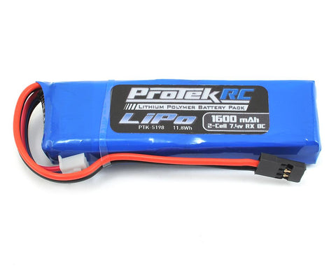 ProTek RC Lightweight LiPo Receiver Battery Pack (Mugen/AE/XRAY/8ight-X) (7.4V/1600mAh) (w/Balance Plug)