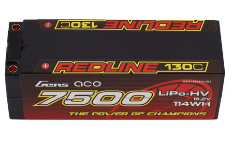 Gens Ace 4s LiHV LiPo Battery 130C w/5mm Bullets & T-Style Adapter (15.2V/7500mAh)
