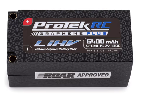 ProTek RC 4S 130C Low IR Si-Graphene+ HV Shorty LiPo Battery (15.2V/6400mAh) w/5mm Connector (ROAR Approved)-PTK-5131-22