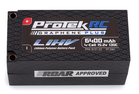 ProTek RC 4S 130C Low IR Si-Graphene+ HV Shorty LiPo Battery (15.2V/6400mAh) w/5mm Connector (ROAR Approved)