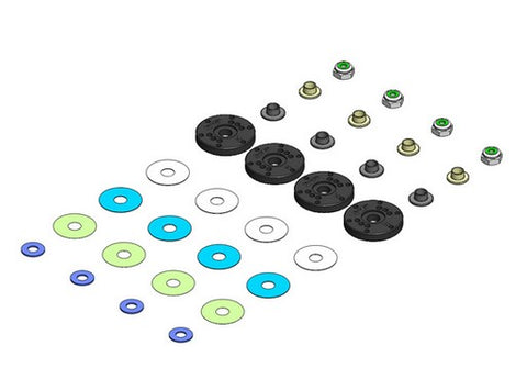 MIP Bypass1 Hi-Flow Pistons, 6 and 8 hole set options 16mm, 1/8th Scale