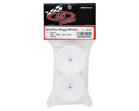 DE Racing 12mm Hex "Speedline" 2.2 1/10 Buggy Rear Wheels (2) (RB6/ZX6) (white/yellow)