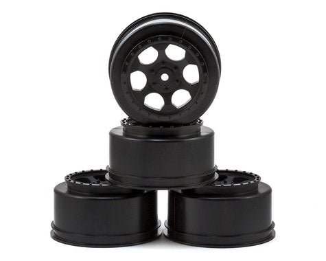 DE Racing 12mm Hex "Trinidad" Short Course Wheels (Black) (4) (22SCT/TEN-SCTE)-DER-TS4-10B