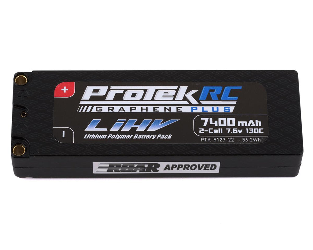 ProTek RC 2S 130C Low IR Si-Graphene + HV LiPo Battery (7.6V/7400mAh) w/5mm Connectors (ROAR Approved)-PTK-5127-22