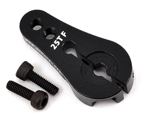 ProTek RC 4mm Aluminum Short Clamping Servo Horn (Black) (25T)-PTK-7808-BK