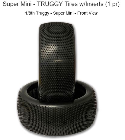 Raw Speed RC - Super Mini - TRUGGY Tires w/Inserts (1 pr)