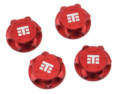 Tekno RC 17mm Aluminum "T Logo" Covered Serrated Wheel Nut (Gun Metal or Red) (4)