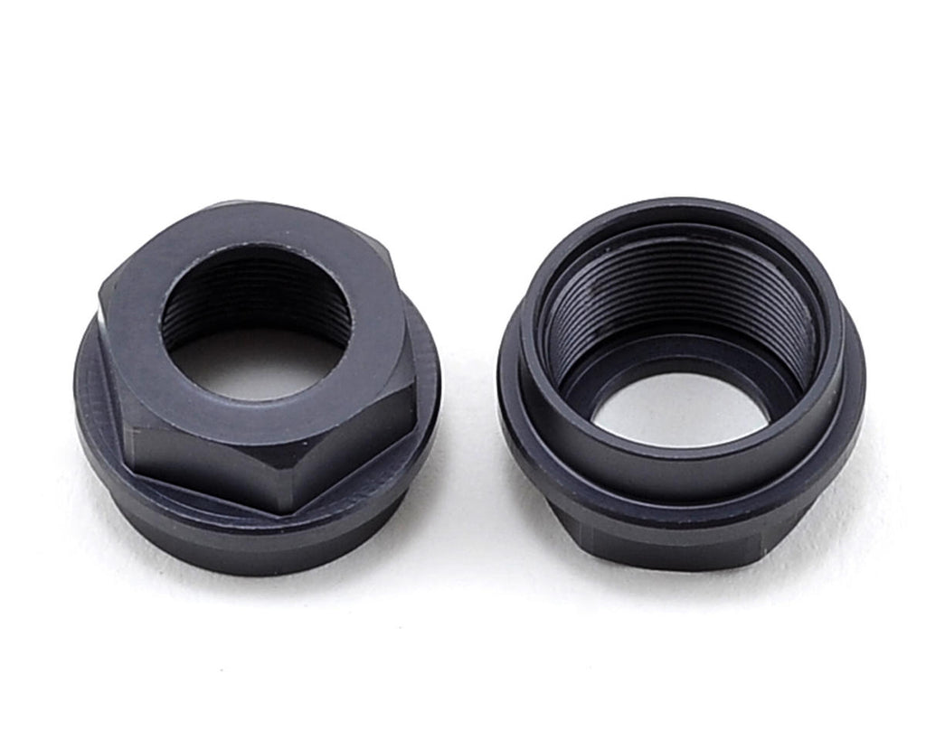 Tekno RC Aluminum Shock Cartridge Cap Set (Gun Metal) (2)-TKR6015