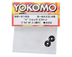 Yokomo "X" Shock Piston (Black) (2) (2 Hole/1.6mm)