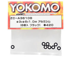 Yokomo 3x6x1.0mm Aluminum Shim (Black) (8)