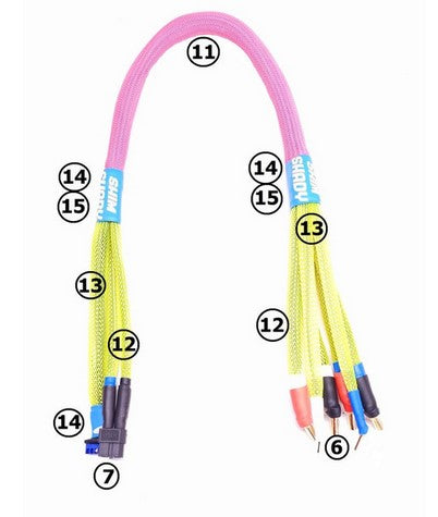 DRC - CUSTOM made 2s DUAL Fully Protected Balance Charge Lead w/ 5mm bullet connector 24" 10 awg