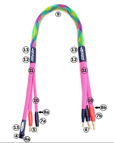 DRC - CUSTOM made - 4s Fully Protected Balance Charge Lead w/ 5mm bullet connector 24" 10 awg