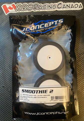JConcepts Smoothie 2 2.2" Pre-Mounted 4WD Front Tires (White or Yellow) (2) (Silver) w/12mm Hex (MRG - Premount)