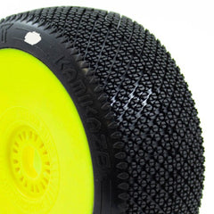 ProCircuit Kamikaze V2 Buggy Tires - Pre-Mounted Yellow Wheels (4)