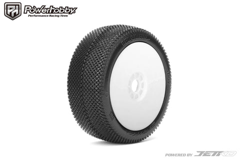 Jetko - Red Devil 1/8 Buggy Mounted Tires White (2)