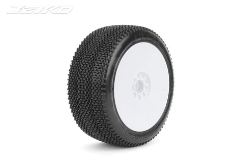 Jetko - J-Ten 1/8 Buggy Super Soft Mounted Dish Tires / Wheels (2)