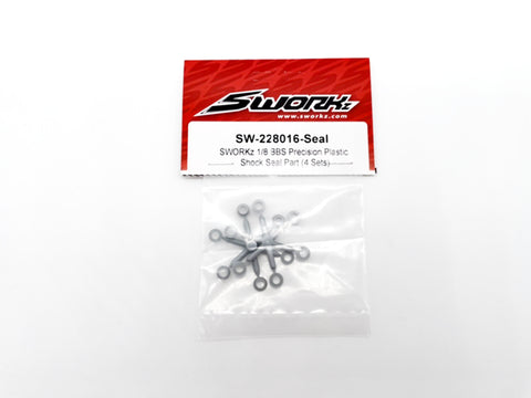 SWORKz 1/8 BBS Precision Plastic Shock Seal Part (4 Sets)-SW228016SEAL