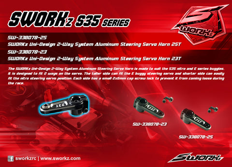 SWORKz Uni-Design 2-Way System Aluminium Steering Servo Horn 25T-SW33807825
