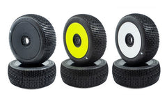 ProCircuit Addictive V2 Buggy Tires (C1) Super Soft- Pre-Mounted (Black) (4) (w/Yellow & White Wheel Dots)