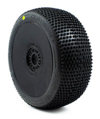 ProCircuit Claymore V2 Buggy Tires - Pre-Mounted (Black) (4) (w/Yellow & White Wheel Dots)